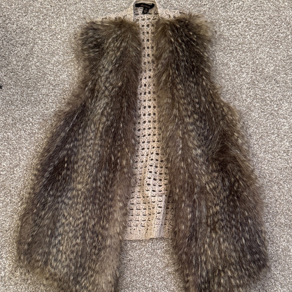 Ella Moss Brown Faux Fur Vest
